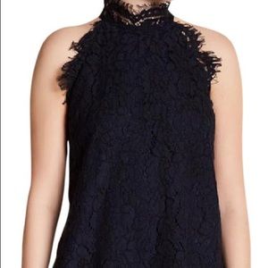Olivia Grey mock neck lace